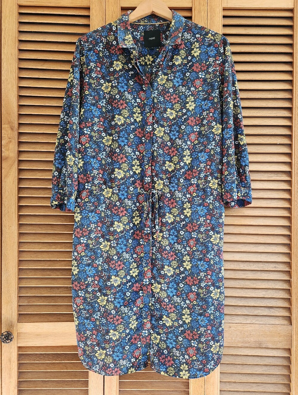 Next Floral 3/4 Sleeve Dress with Pockets